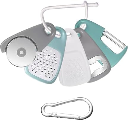 5 Pieces Kitchen Gadgets, 1 Piece White Carabiner, Multifunctional Fruit Peeler, Kitchen Accessories, Camping Essentials, Stainless Steel Camping Accessories, Camping Gear