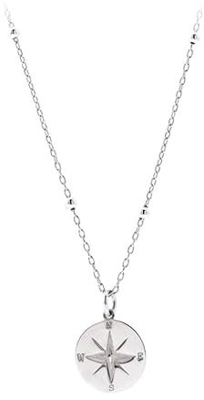 GLORIA JOYAS Collana Rosa dei Venti in Argento Sterling 925, pequeño, Argento, Nessuna pietra preziosa