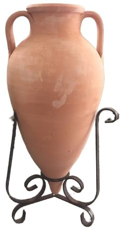 Le Terrecotte di Cassiano Fabio Amphore pointu avec trepololo 80 cm en terre cuite