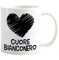 Tazza Mug del tifoso Gadget compatibile Stampa Cuore dei colori della tua squadra preferita Internazionale (Cuore Bianconero Love Udine)