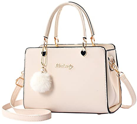 Taschen Damen Groß Billig Damen-Einkaufstasche, modische Handtaschen, Damen-Geldbörse, Umhängetasche, Umhängetasche, Ledertasche für Damen Klein Taschen Damen Schwarz Shopper (Beige, One Size)