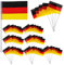 Murago - 144er Set Handfahnen Deutschland ca.22cm - WM EM Fußball Fanartikel Party Dekoration Handflaggen kleine Fähnchen Flaggen Fahnen
