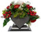 PAFEN Premium Grabschmuck aus Kunstblumen - 30 x 32 x 21 cm - Grabgesteck Rot weißer Strauß Grabherz Grabdekoration Grableger Grabstein Dekorationen Blumen für Grab