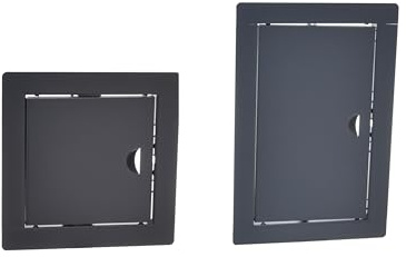 Aqbau® Sportello di controllo nero, 50 x 60 cm, in metallo, con chiusura a scatto, porta di ispezione, ispezione, sportello di manutenzione a secco, montaggio a sinistra/destra
