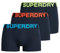 Superdry Herren Hipster aus Bio-Baumwolle im 3er-Pack Finster Marineblau/Neon S