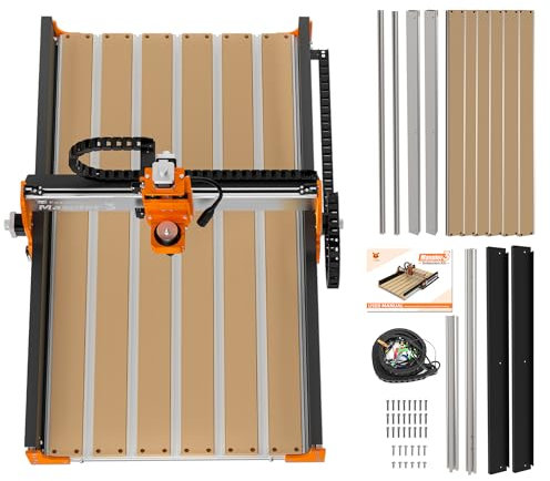 FoxAlien Masuter 3 Y-axis 4080 - Kit de extensión para máquina enrutadora CNC Masuter 3, con alerón híbrido mejorado con ranura en T para grandes proyectos de grabado de madera