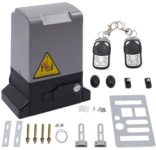 RibasuBB 370W Motor Puerta Corredera, 18NM, 600kg Motor con Control Remotos, Motor Puerta Corredera Garaje