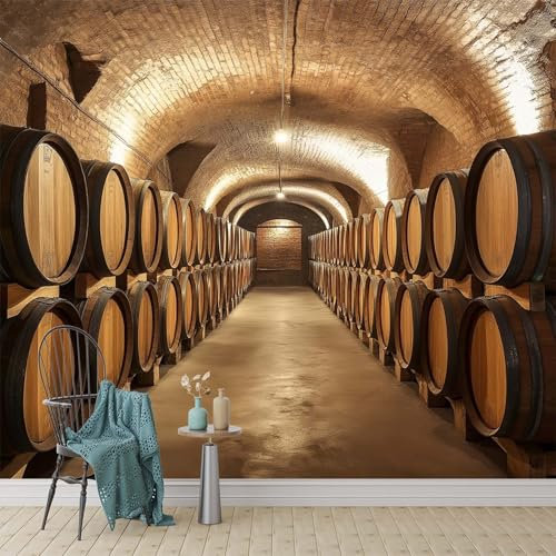 Underground Wine Cellar in Old Italian Town Wall Mural - 350 x 256 cm Photo Wallpaper for Boys' Bedroom, Living Room, Playroom, Nursery, Teen Room, Kids' Photo Mural Wall Art