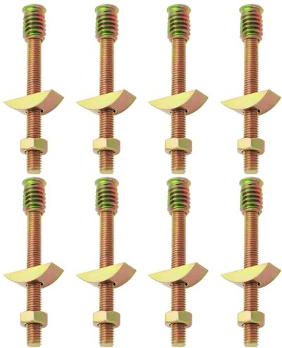 EMSea 8 Set Di Kit Di Montaggio Per Letto A Mezzaluna 4 In 1 Bulloni Con Rondella Raccordi Per Barre Filettate Per Mobili Dadi M8 Set Di Bulloni Inserti Per Assemblaggio Letto Elementi