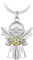 Porte Clés Ange Gardien Tenant Le Volant Pendentif Porte Bonheur en Métal Conduisez Prudemment Porte Clef Ange Cadeau Bonne Chance Décoration Suspendue Voiture pour Conducteurs Famille Amis - Or