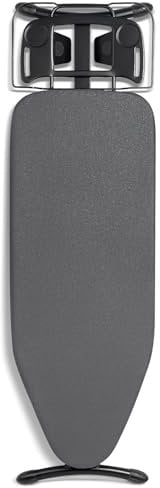 Duwee Asse da stiro extra larga deluxe con poggia ferro da stiro a vapore, copertura resistente al calore e feltrino spesso, gambe robuste e pesanti, 117 x 43 cm, Nero