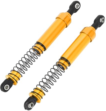 POENVFPO 2PCS RC StoßDämpfer Set, Aluminiumlegierung 105mm Dämpfer für SCX10 1/10 RC Crawler Auto Ersatzteile (Gold)