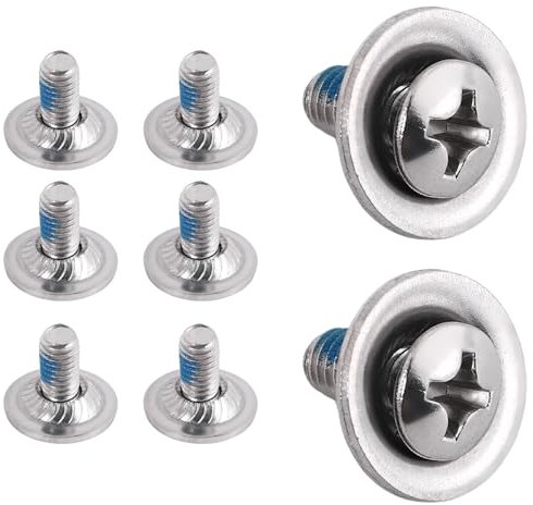 Reinscer Juego de 8 tornillos de fijación para tabla de snowboard, tornillos de fijación con arandelas, accesorios de esquí fijos