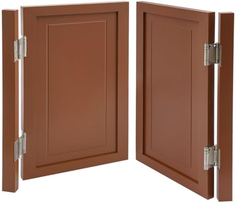 Portes battantes en Bois Massif pour café, Portes de Salon Doubles avec charnières métalliques, Design mi-Hauteur pour Cuisine et cloison d'entrée, L60 x H80 cm (24 x 32), Charme Rustique