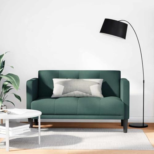 QUAHEAS Zweisitzer-Sofa Dunkelgrün 111 cm Stoff, gemütliche Couch für Wohnzimmer, stabiles Sperrholzgestell, Bequeme Polsterung, Moderne Wohnzimmermöbel