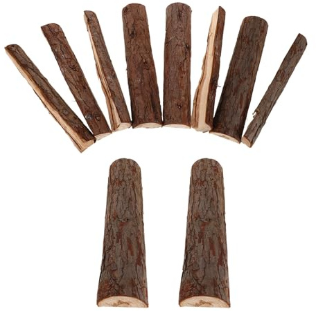 Dekorative Holzscheite zur Dekoration, 10 Stück, Braun | Deko Holzscheite, Rustikale Optik für Party und Feiertage, Realistische Lagerfeuer Atmosphäre