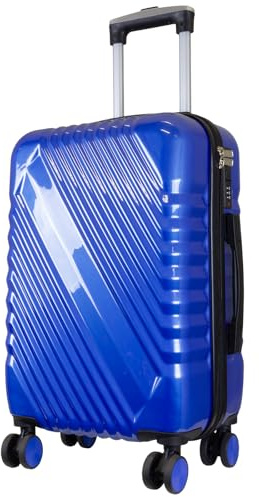 Monopol Genua Kabinenkoffer S – Hartschalenkoffer ABS 4 Rollen Handgepäck (Blau)