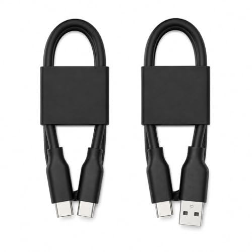 Set 2 Cavi USB C | cavo da 40cm | USB A a USB C + USB C a USB C, Ricarica Rapida Trasferimento Dati, Compatibili con Smartphone Android, Tablet, Power Bank, Hard Disk Esterni, SSD, Auto, Caricatore