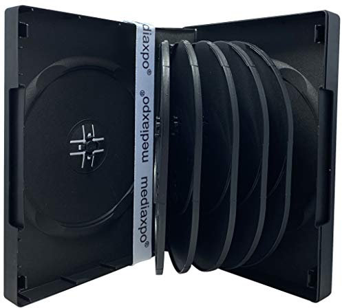5 custodie da 12 posti per cd e dvd, spessore 39mm con tasca trasparente per copertina