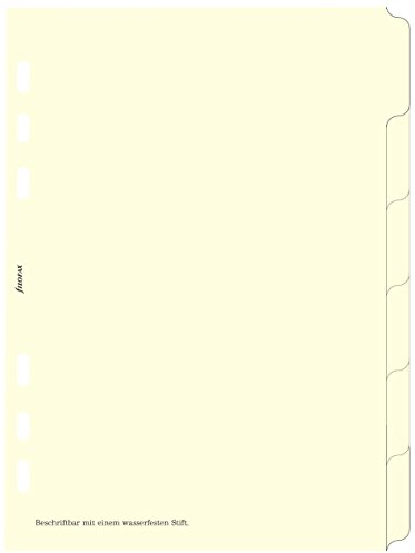 Filofax 250192 Register A5, blanko, 6-er Set, weiß