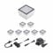 ledscom.de LED Pflaster-Stein Gorgon Boden-Einbauleuchte für außen, 10x10cm, 12V, warm-weiß 8er Set