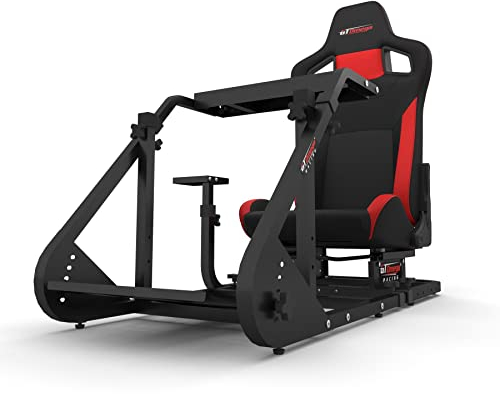 GT Omega ART Racing Simulator Cockpit RS6 Gaming Console Seat for Thrustmaster T300RS TX Ferrari 458 Italia Edition Steering Wheel Pedals & TH8A Shifter PS4 Xbox, with Stand & Reclinable Chair Rails