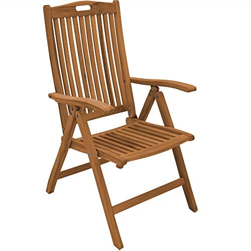 Teako Design Hochlehner Catania aus Teak Massivholz klappbar Klappstuhl Gartenstuhl Wetterfest Teakholz verstellbar
