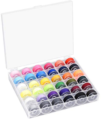 Fodlon 36-teiliges Nähset für Spulen, Nähmaschine, Spulen, Spulen, Nähmaschine, Kunststoff, transparent, mit Aufbewahrungsbox, für Brother Singer, Janome, Kenmore, Elna Babylock