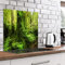 murando Spritzschutz Glas für Küche 60x60 cm Küchenrückwand Küchenspritzschutz Fliesenschutz Glasbild Dekoglas Küchenspiegel Glasrückwand Wald Bäume grün Natur - b-B-0426-aq-a