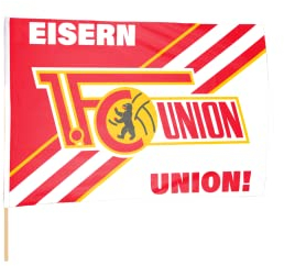 Flaggenfritze Stockflagge 1.FC Union Berlin Eisern Union - 60 x 90 cm + gratis Digni Aufkleber