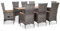 vidaXL Gartenmöbel 9-TLG. mit Auflagen Gartengarnitur Sitzgruppe Gartenset Sitzgarnitur Gartentisch Esstisch Tisch Stühle Poly Rattan Grau
