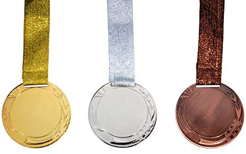 Henecka 🥇 🥈 🥉 Medaillen, Helden Medaillen mit individuellem 50 mm Sport-Jubiläum-Motiv-Emblem & Wunschgravur, inklusive Halsband, wählbar in Gold, Silber, Bronze (Gold)