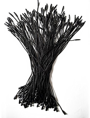 500 Stück 19 cm schwarze Nylonschnur, Schnappverschluss, Hakenbinder