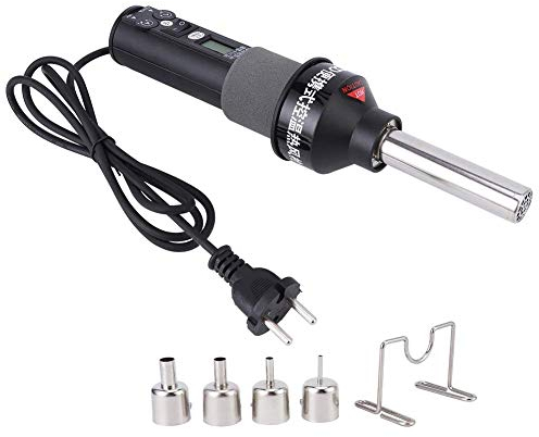 Mini Heißluftpistole 450℃ Handheld Heißluftfön Werkzeug 450W LCD-Digitalanzeigethermostat Heissluftgebläse mit 4 Düsen zum Entlöten