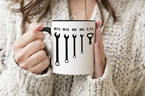 Trendy Beer Bier Mechanic Wrench Set Black Handle Mug Coffee Tea Mug 330ml Cup