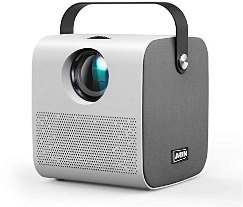 ChengBeautiful Mini Projector Young Projector, Native 1280 * 720P 2800 lumens, LED Proyector for Full HD 1080P, 3D Video Beamer Home Cinema Home Theater Projector (Color : White, Size : AKEY7 Young)