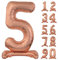 GoDan Beauty&Charm Riesige Luftballons Zahlen 0-9 zum Aufstellen auf dem Tisch 74 cm Folienballon Geburtstagsluftballons Zimmer und Raumdekoration beim Geburtstag Jubiläum Jahrestag (Zahl 5 Rosegold)