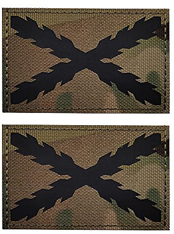 Reflectante infrarrojo IR Español Royal Tercios Bandera de Cruz de Borgoña Patch, España Bandera DIY Emblema Moral Táctico Militar Brazalete Insignias Parches Decorativos Apliques