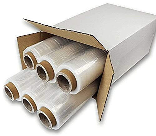 Filmfolie Packfolie 6 Rollen ausziehbar manuell transparent Dicke 23 my 2,2 kg Höhe 50 cm