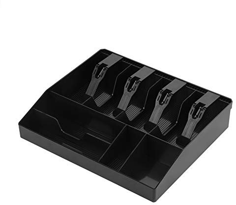 Kasse Geldschublade, 32.00 * 27.00 * 6.00cm Kassenschublade mit 8 Rastern Cash Tray Schublade Register Einsatz Kassenschublade mit 4 Scheinen und 4 Münzenschublade Herausnehmbare Kassenschublade