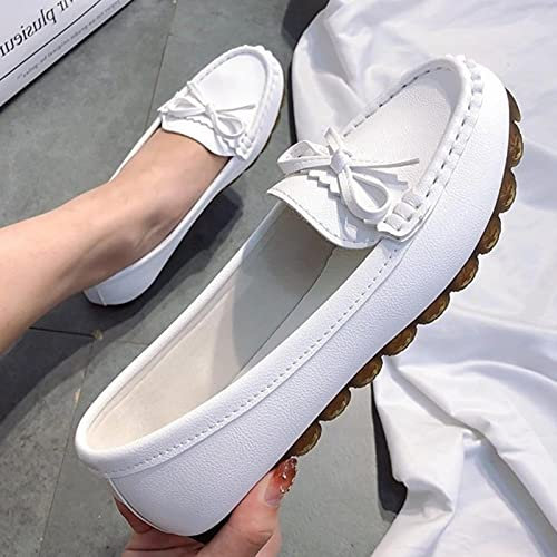 ZXCN 2021Genuine Cuir Appartements Casual Slip sur des Mocassins Chaussures Femme Chaussures Confortable Soft Fond Chaussures Plates Chaussures de Style Vintage Femme Chaussures