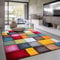 Paco Home Teppich Wohnzimmer Kinderzimmer Kurzflor Moderne 3D Optik Kariert Geometrische Muster, Grösse:200x290 cm, Farbe:Bunt