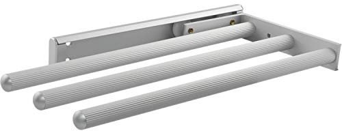 OBF 03 0357 47 Silber matt eloxiert Grimme Pluto Geschirrtuchhalter (Handtuchhalter) ausziehbar 3-armig für die Küche, ET 325mm Aluminium, Länge 325 mm