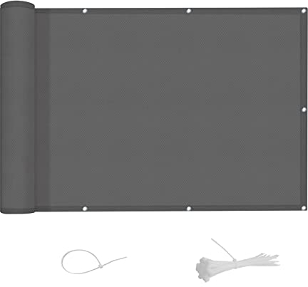 AXT SHADE Balkon Sichtschutz Wetterfest 150x500cm Balkonverkleidung Balkonabdeckung Balkonbespannung Blickdichte Windschutz und UV-Schutz mit Kabelbinder für Balkongeländer-Anthrazit