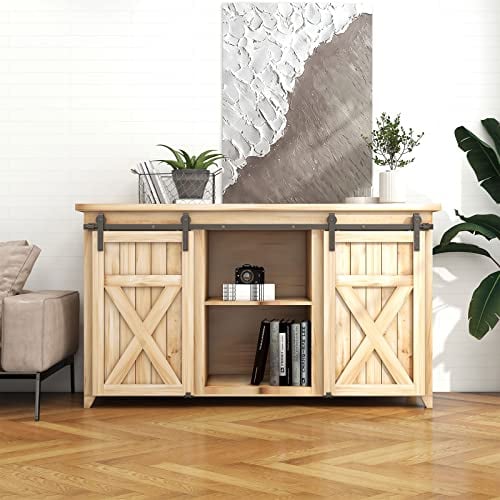 BONIKLUBA 5FT/153cm Mini Binario Porta Scorrevole per Porta TV ad anta Doppio Armadio Guardaroba Piccolo (Senza anta Dell'armadio)