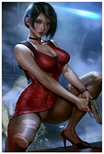 Resident Evil Ada Wong Leinwand-Poster Druck Wandkunst Gemälde Wohnzimmer Schlafzimmer Dekoration moderne Heimdekoration Bild Wanddekoration Kunstwerk, rahmenlos,70x90cm