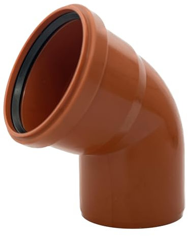 KG Bogen DN 160 67° PVC-U SN8 Winkel | Bogen mit Dichtung | für externe Entwässerungssysteme | Gummidichtung | Abwasser Installation | Kanalrohrsystem Abwasserrohr