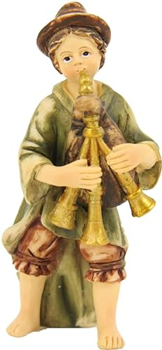 FADEDA JOK: Musiker mit Dudelsack/Höhe:8 cm/handbemalt/detailgetreue Krippen Figuren - Weihnachten Tisch Dekoration Krippe Zubehör