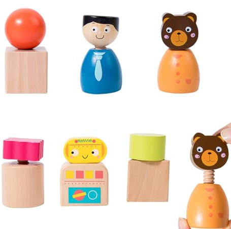 DUDOK Schrauben- und Muttern-Set aus Holz - Holzblock-Schraubbolzen-Spielzeug,Holzschraubenmutter zum Selbermachen, Zusammenbauen, Perlenspielzeug für Kinder, Jungen, Mädchen ab 4 Jahren