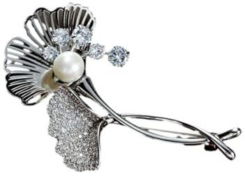Anstecknadeln Strass Broschen Diamantbesetzte Ginkgo Blatt Brosche Für Damen Perlen Hohlblatt Brosche Anstecknadel Für Anzug